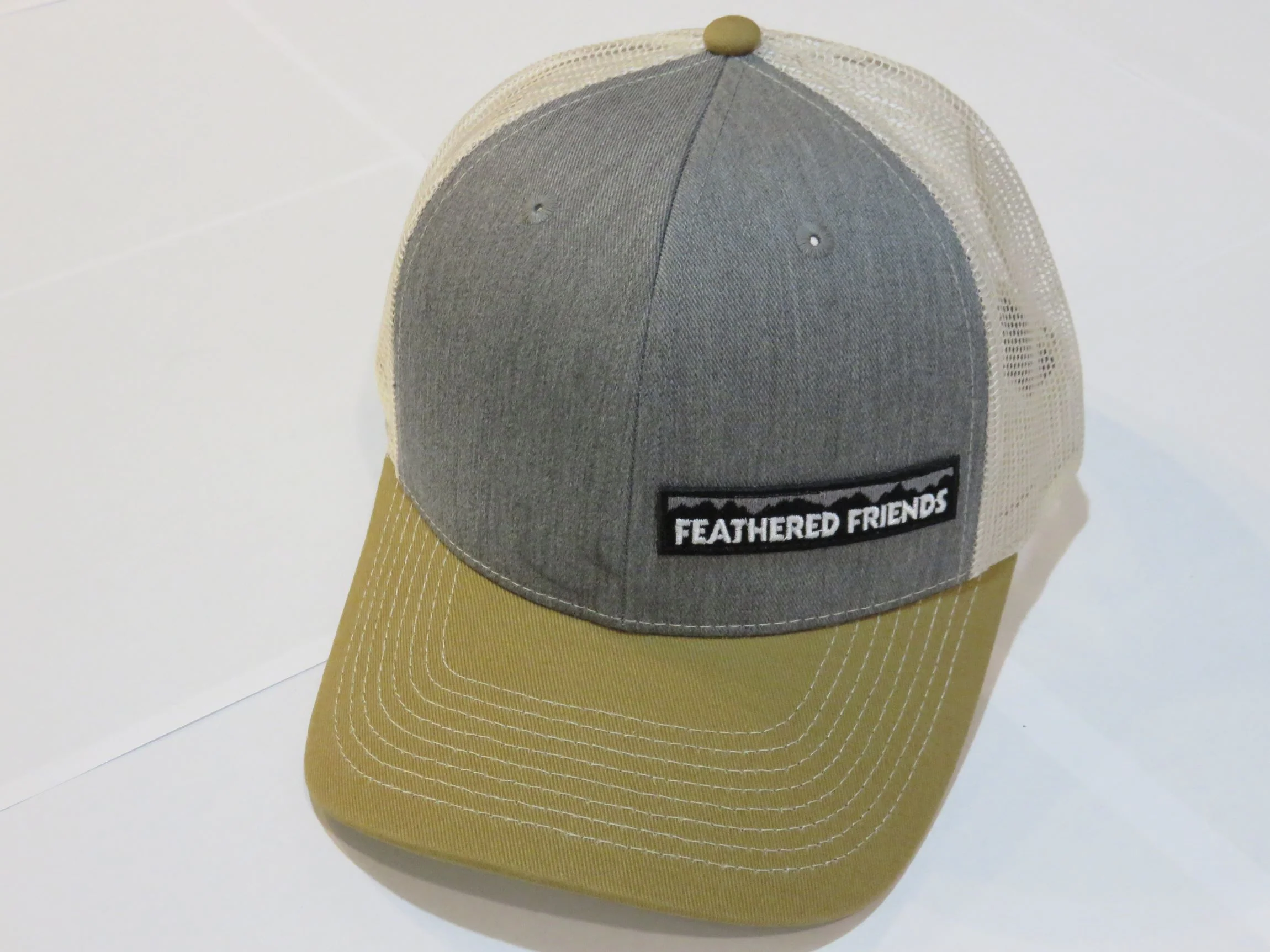 Feathered Friends Pro Style Trucker Offset Mountain Logo Patch Hat - Image 11