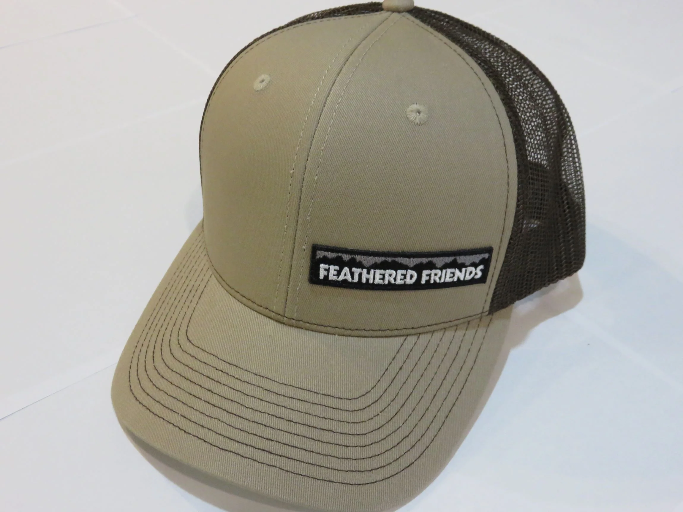 Feathered Friends Pro Style Trucker Offset Mountain Logo Patch Hat - Image 13