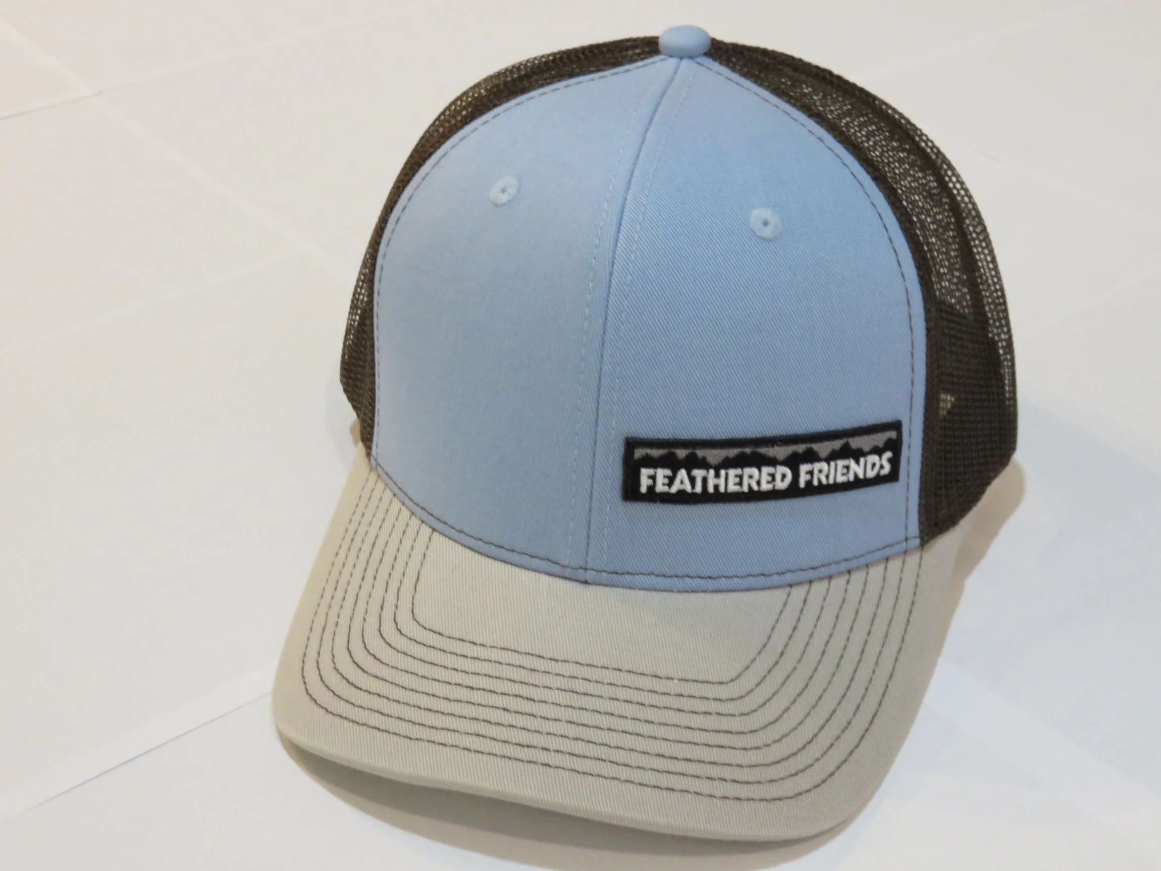 Feathered Friends Pro Style Trucker Offset Mountain Logo Patch Hat - Image 14