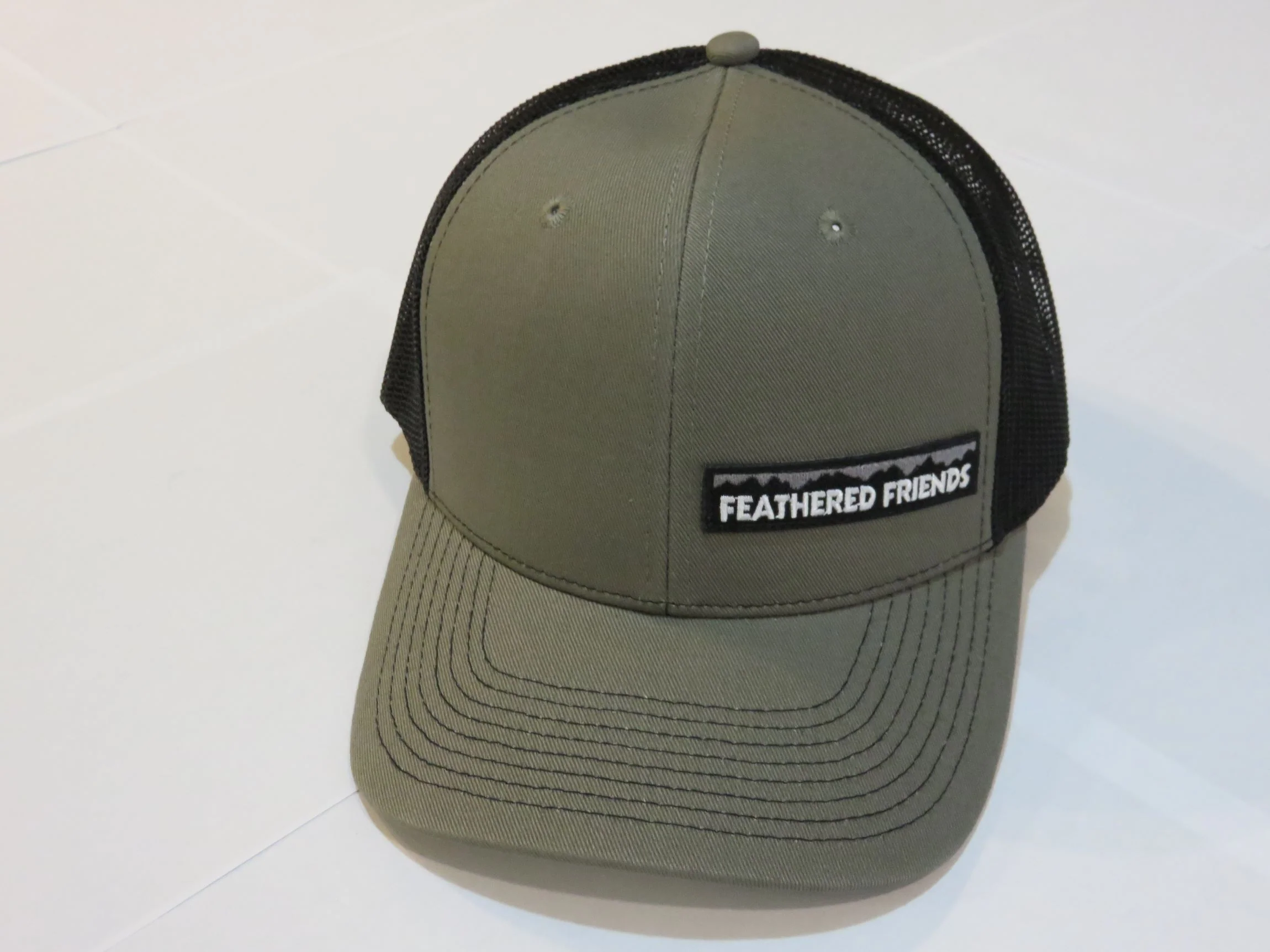 Feathered Friends Pro Style Trucker Offset Mountain Logo Patch Hat - Image 19