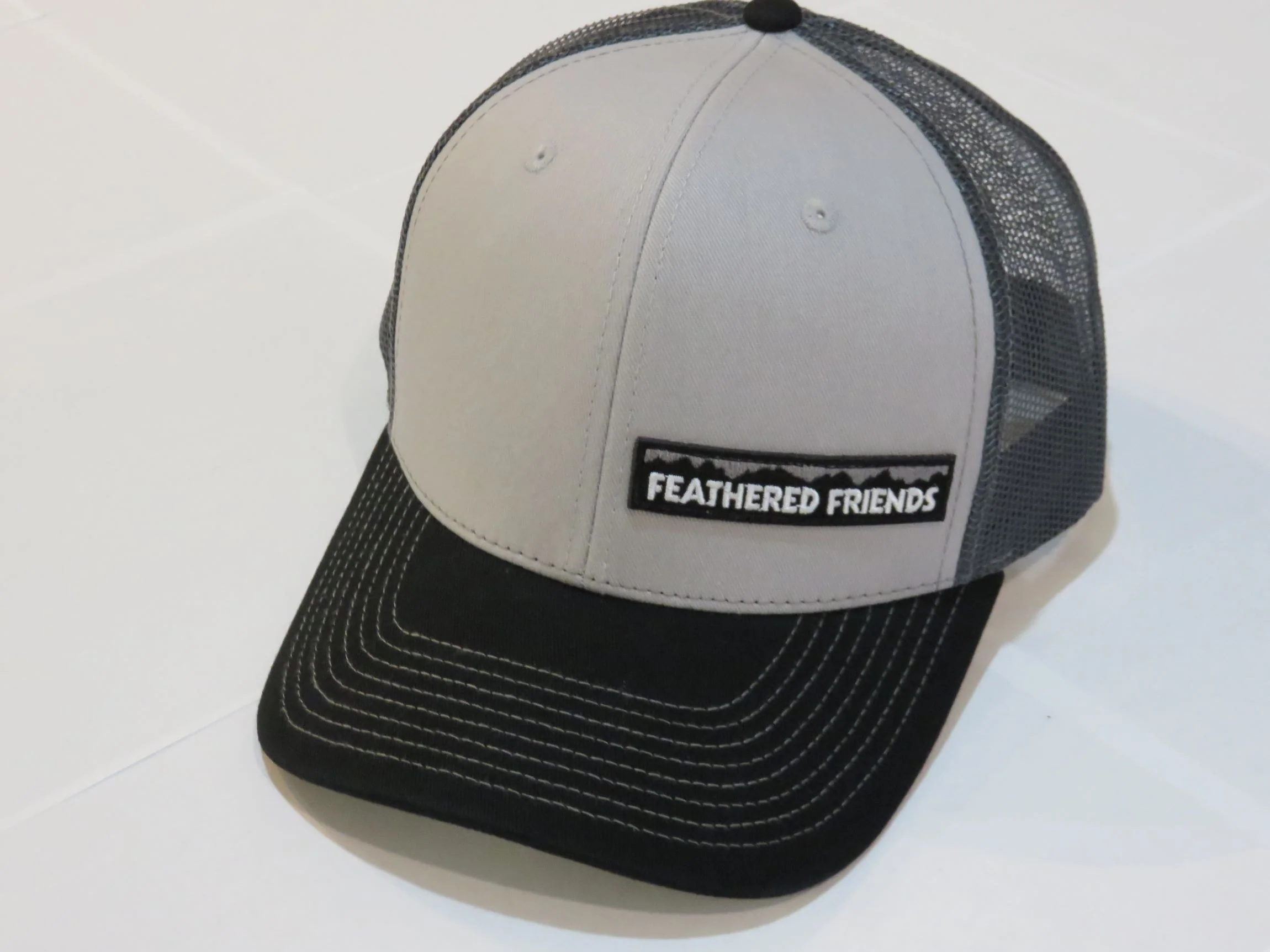 Feathered Friends Pro Style Trucker Offset Mountain Logo Patch Hat - Image 8